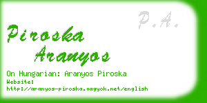 piroska aranyos business card